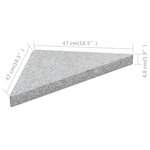 vidaXL Plaques de poids de parasol 4 Pièces Triangulaire Granit Gris 60kg
