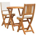 vidaXL Ensemble bistrot 3 Pièces Marron Bois d'acacia massif