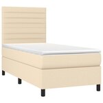 vidaXL Sommier à lattes de lit avec matelas Crème 100x200 cm Tissu