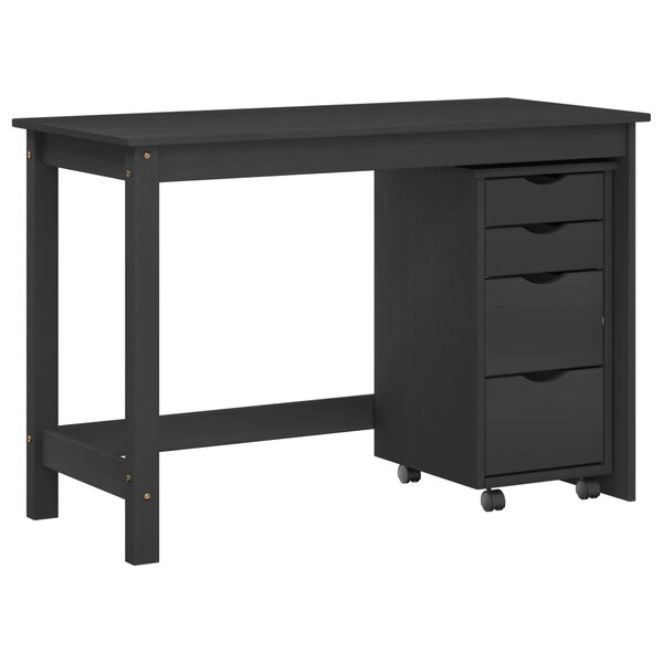 vidaXL Ensemble bureau et cabinet roulant MOSS 2 Pièces Noir