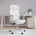 vidaXL Fauteuil de massage inclinable de bureau Blanc Similicuir