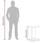 vidaXL Table d'appoint avec roues Noir 40x30x63 5 cm Bois d'ingénierie