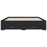 vidaXL Cadre de lit avec tiroirs sans matelas noir 140x200 cm