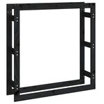 vidaXL Support pour bois de chauffage Noir 100x25x100 cm Bois de pin