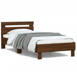 vidaXL Cadre de lit sans matelas avec tête de lit 100x200 cm