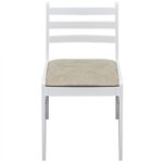 vidaXL Chaises à manger lot de 2 blanc hévéa solide et velours