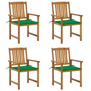 vidaXL Chaises de jardin avec coussins lot de 4 Bois d'acacia massif