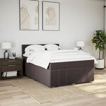 vidaXL Sommier à lattes de lit avec matelas Marron foncé 140x190 cm