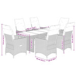 vidaXL Ensemble à manger de jardin et coussins 7 Pièces beige poly rotin