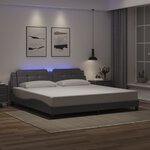 vidaXL Cadre de lit avec LED sans matelas gris 200x200 cm