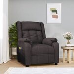 vidaXL Fauteuil de massage Marron foncé Tissu