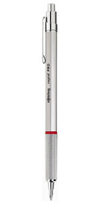 rOtring Rapid PRO Stylo bille  Argent chromé  recharge bleue pointe moyenne