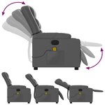vidaXL Fauteuil de massage inclinable Gris Similicuir