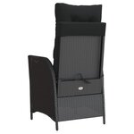 vidaXL Chaises inclinables de jardin lot de 2 repose-pied noir rotin