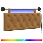 vidaXL Tête de lit suspendue Marron Velours