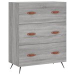 vidaXL Commode sonoma gris 69 5 x 34 x 90 cm bois d'ingénierie