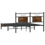 vidaXL Cadre de lit sans matelas chêne fumé 137x190 cm bois ingénierie