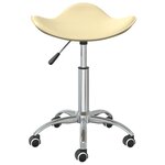 vidaXL Chaise pivotante de salle à manger Crème Similicuir