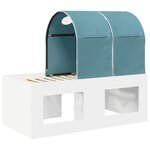 vidaXL Lit avec Tunnel 4 Pièces Chêne Artisanal et Bleu Clair