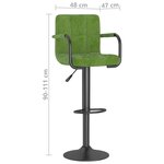 vidaXL Tabouret de bar Vert clair Velours