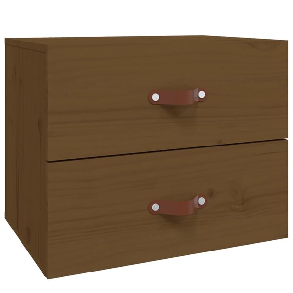 vidaXL Table de chevet murale Marron miel 50x36x40 cm