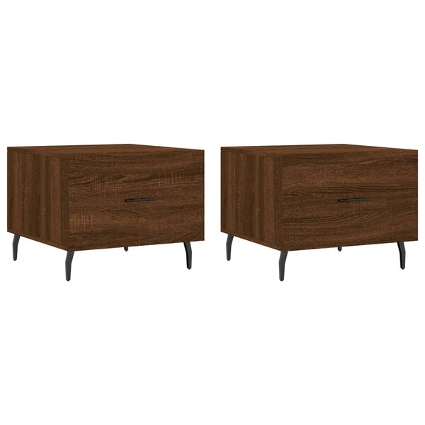 vidaXL Tables basses 2 Pièces chêne marron 50x50x40 cm bois d'ingénierie