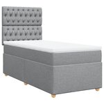 vidaXL Sommier à lattes de lit et matelas Gris clair 90x190 cm Tissu