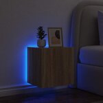 vidaXL Meuble TV mural avec lumières LED chêne sonoma 40 5x35x40 cm
