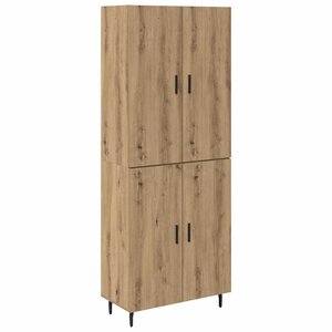 vidaXL Haut Armoire 2 Pièces Chêne artisanal Bois Aggloméré et Verre