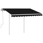 vidaXL Auvent manuel rétractable avec poteaux 3 5x2 5 m Anthracite