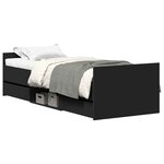vidaXL Cadre de lit sans matelas noir 90x200 cm