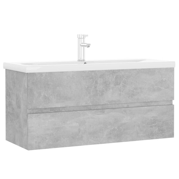vidaXL Armoire d'évier et lavabo intégré gris béton bois d'ingénierie