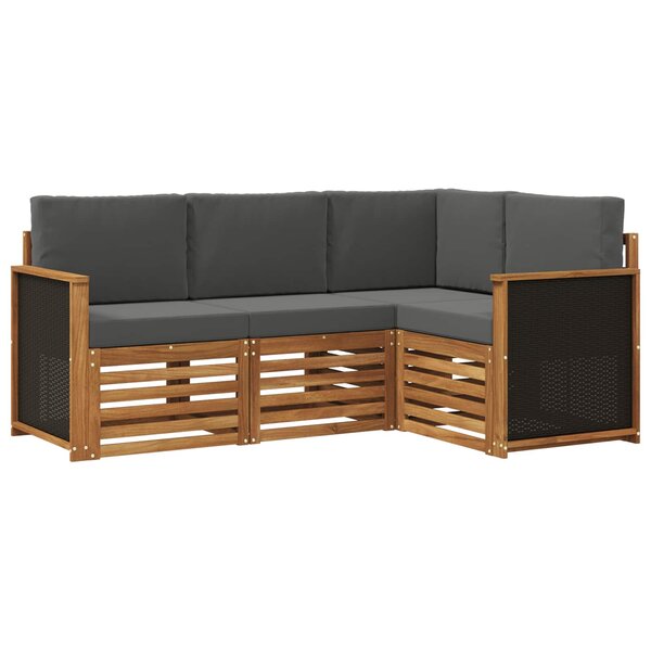vidaXL Ensemble de canapés d'extérieur 4 pc Polyester