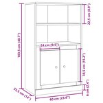 vidaXL Buffet haut vieux bois 60x35 5x103 5 cm bois d'ingénierie