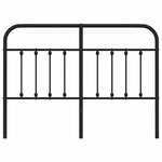 vidaXL Tête de lit métal noir 150 cm