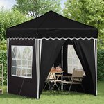 vidaXL Tente de fête pop-up 195 x 195 x 245 cm Noir Tissu Oxford
