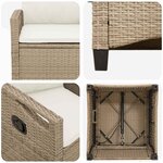 vidaXL Chaise de jardin 2 Pièces Beige et crème 56 x 60 x 112 cm