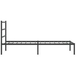 vidaXL Cadre de lit métal sans matelas avec tête de lit noir 107x203cm