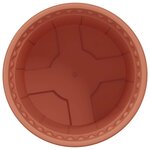 vidaXL Pot à fleurs rond 6 Pièces Rouge brique Ø 12 5 x 10 cm Plastique