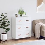 vidaXL Commode blanc 69 5 x 34 x 90 cm bois d'ingénierie