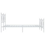 vidaXL Cadre de lit métal sans matelas et pied de lit blanc 120x190 cm