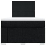 vidaXL Sommier à lattes de lit avec matelas noir 120x190 cm tissu