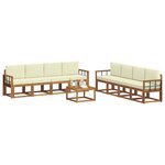 vidaXL Ensemble de canapés d'extérieur 9 Pièces Naturel et Crème