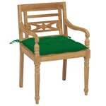 vidaXL Chaises Batavia avec coussins 8 Pièces Bois de teck solide