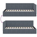 vidaXL Cadre de lit d'angle Gris foncé 100 x 200 cm Velours