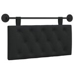 vidaXL Tête de lit suspendue Noir Tissu