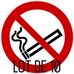 Autocollant vinyl - Interdiction interdit de fumer - Diamètre de 200 mm UTTSCHEID X 1