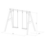 AXI Portique double 2 balancoires en bois Marron Blanc 160x254x207cm