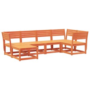 vidaXL Salon de jardin 6 Pièces cire marron bois de pin massif