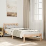 vidaXL Cadre de lit extra long sans matelas 100x210 cm bois massif pin